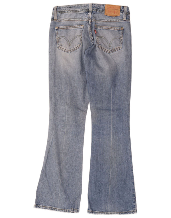 Calça jeans feminina Levi's 518 Super Low Bootcut US 1 XS W28 L29 azul algodão