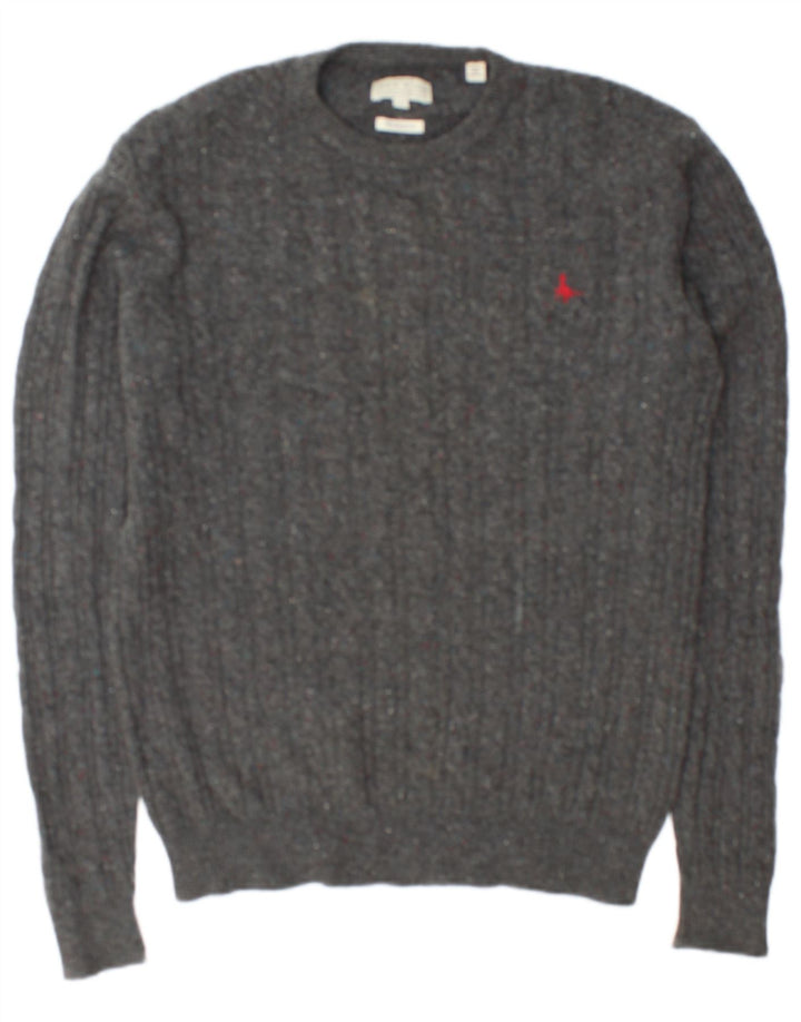 Suéter masculino Jack Wills The Marlow com gola redonda cinza médio manchado