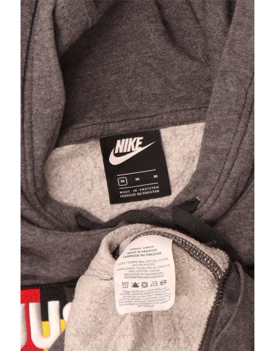 Jumper com capuz gráfico masculino Nike médio cinza algodão