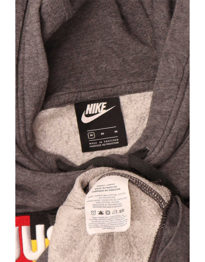 Jumper com capuz gráfico masculino Nike médio cinza algodão
