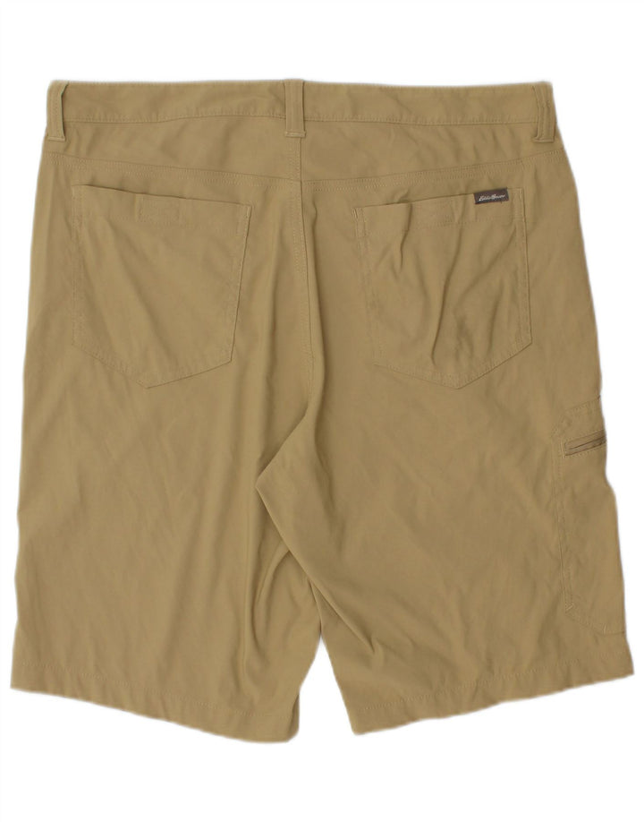Shorts cargo masculino Eddie Bauer W34 grande nylon cáqui
