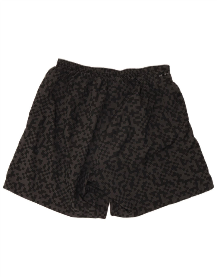 Nike Mens Dri Fit Sport Shorts Grande Poliéster Geométrico Preto