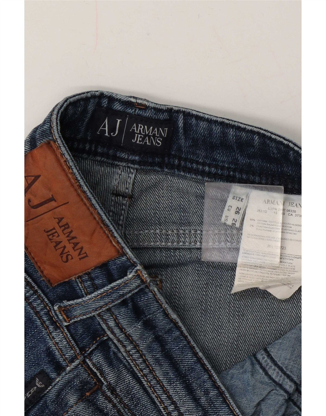 Armani feminino slim bootcut jeans W26 L29 algodão azul