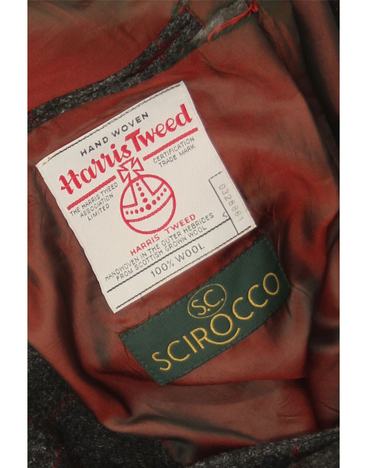 Jaqueta Blazer Scirocco Masculina Harris Tweed 2 Botões Reino Unido 40 Grande Cinza Xadrez