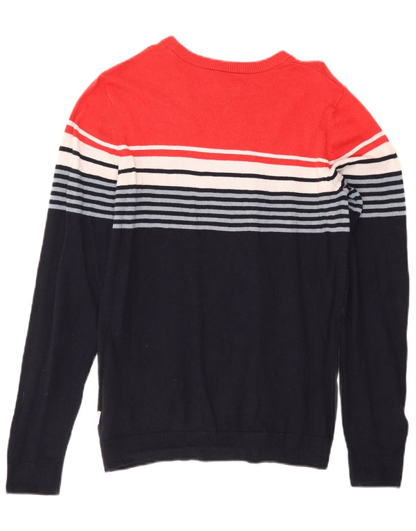 Suéter Jack & Jones Boys com gola redonda 13-14 anos listrado azul marinho