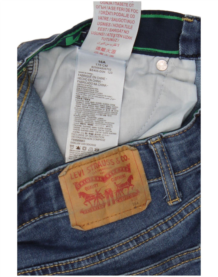 Shorts jeans Levi's Boys 15-16 anos W29 azul algodão
