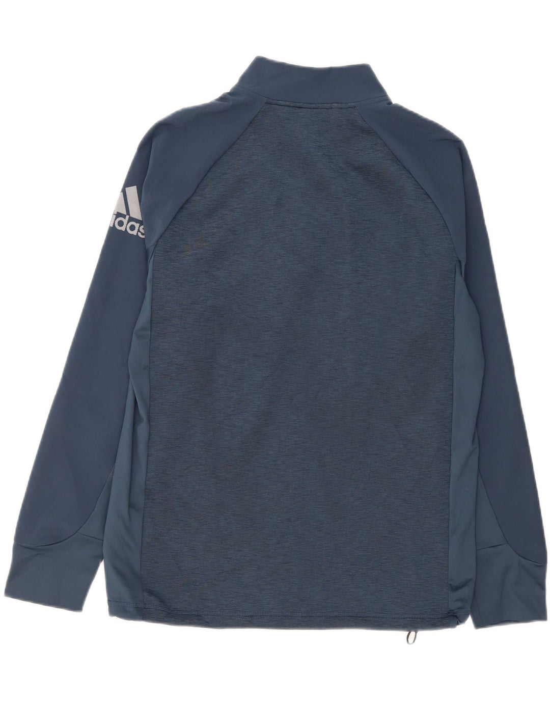 ADIDAS Mens Zip Neck Pullover Treino Top Médio Azul Marinho Salpicado