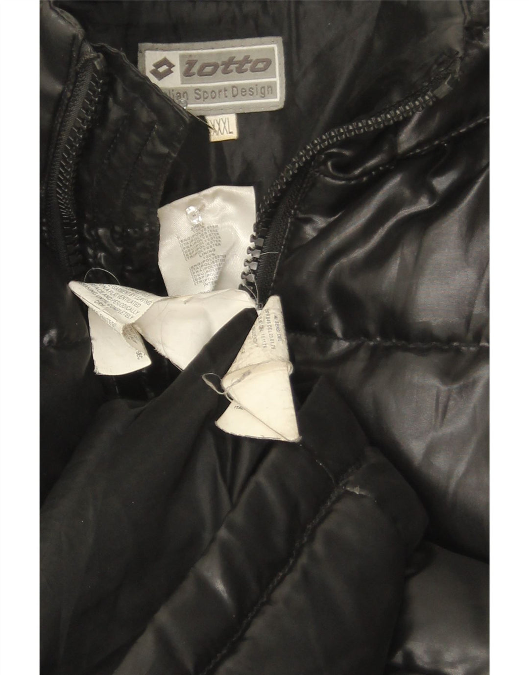 Jaqueta masculina acolchoada com capuz Lotto UK 46 3XL poliéster preto