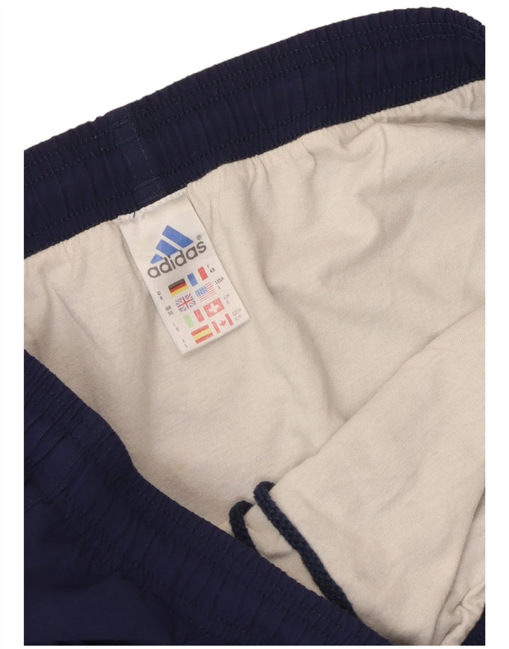 Shorts esportivos masculinos Adidas grandes poliéster azul marinho