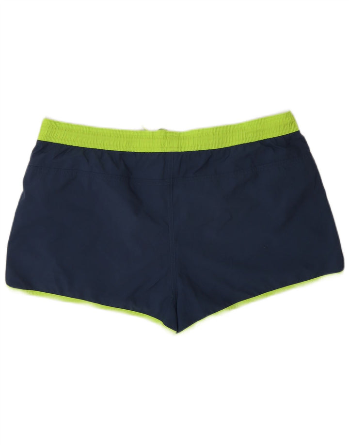 Shorts esportivos masculinos Adidas grande poliéster colorblock azul marinho