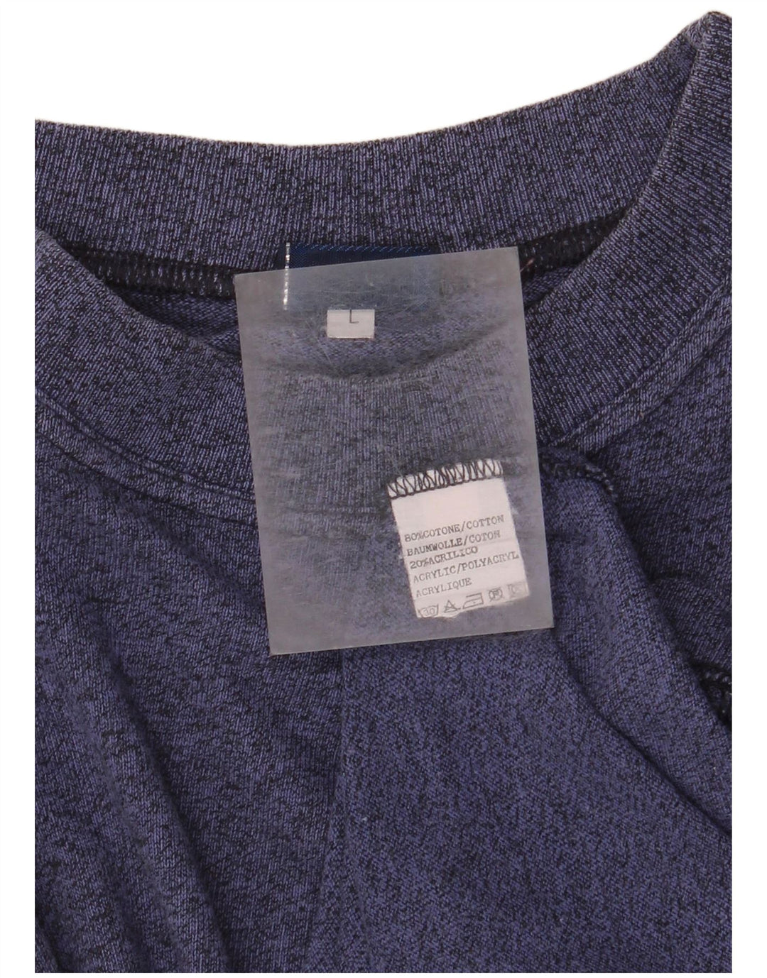 Camiseta gráfica masculina Asics Top grande algodão manchado azul marinho