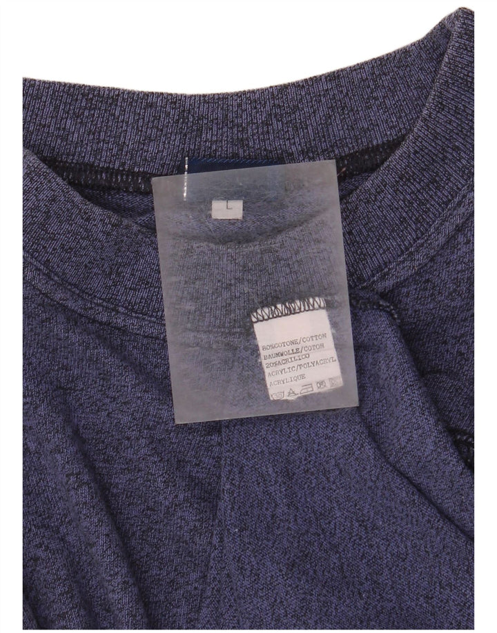Camiseta gráfica masculina Asics Top grande algodão manchado azul marinho