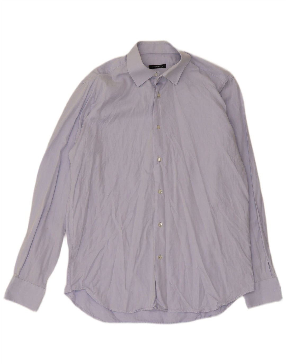 Camisa masculina Roccobarocco tamanho 40 15 3/4 algodão azul médio