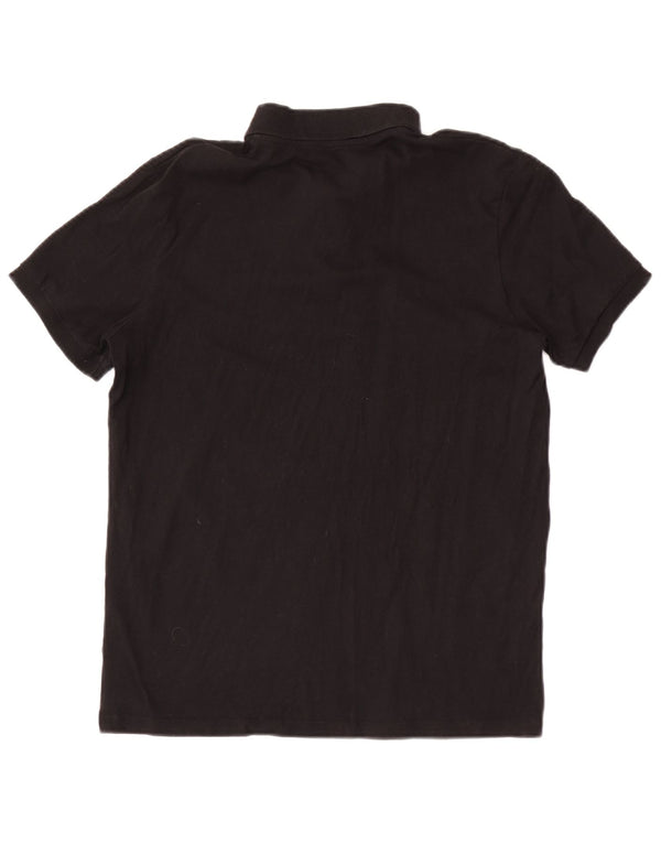 Camisa polo masculina Jack & Jones de algodão preto médio