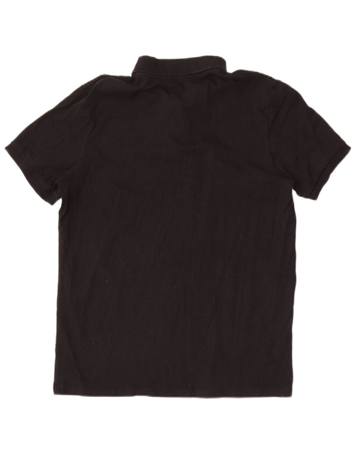 Camisa polo masculina Jack & Jones de algodão preto médio