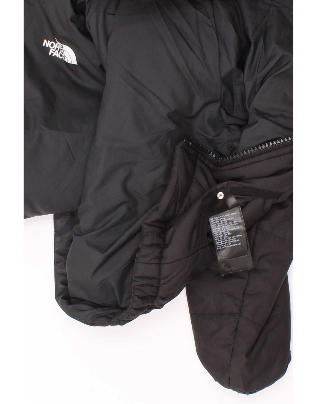 Jaqueta acolchoada com capuz para meninos The North Face 18-24 meses poliéster preto