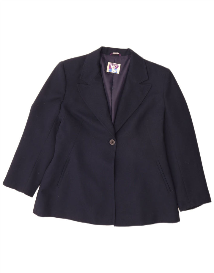 Yessica Jaqueta blazer feminina com 1 botão EU 42 grande azul marinho poliéster