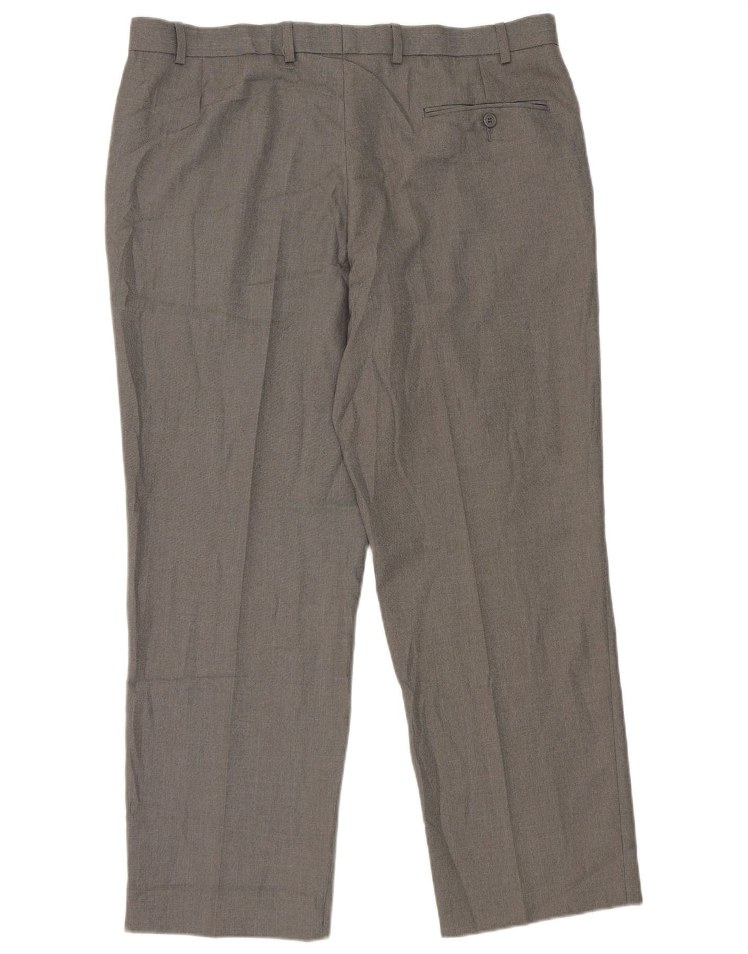 Calça masculina de terno reto Marks & Spencer W38 L29 poliéster cinza