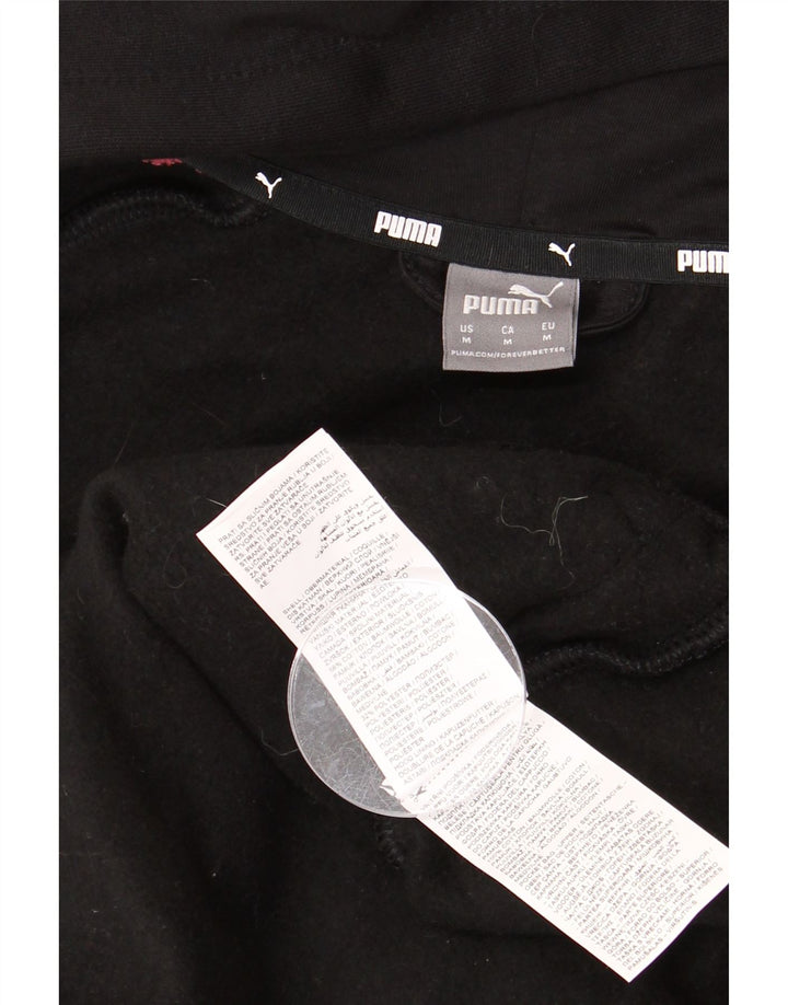 Suéter feminino Puma com capuz e zíper Reino Unido 14 médio preto colorblock algodão