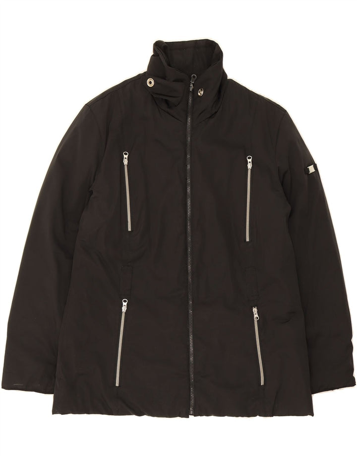 CANADIENS Mens Padded Jacket IT 50 Large Black Polyester Vintage Canadiens and Second-Hand Canadiens from Messina Hembry 