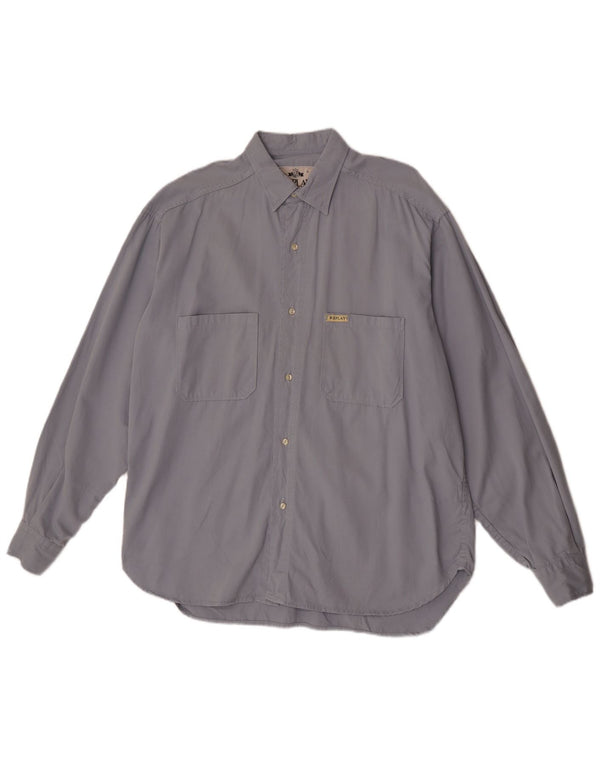 Camisa masculina Replay XL azul algodão