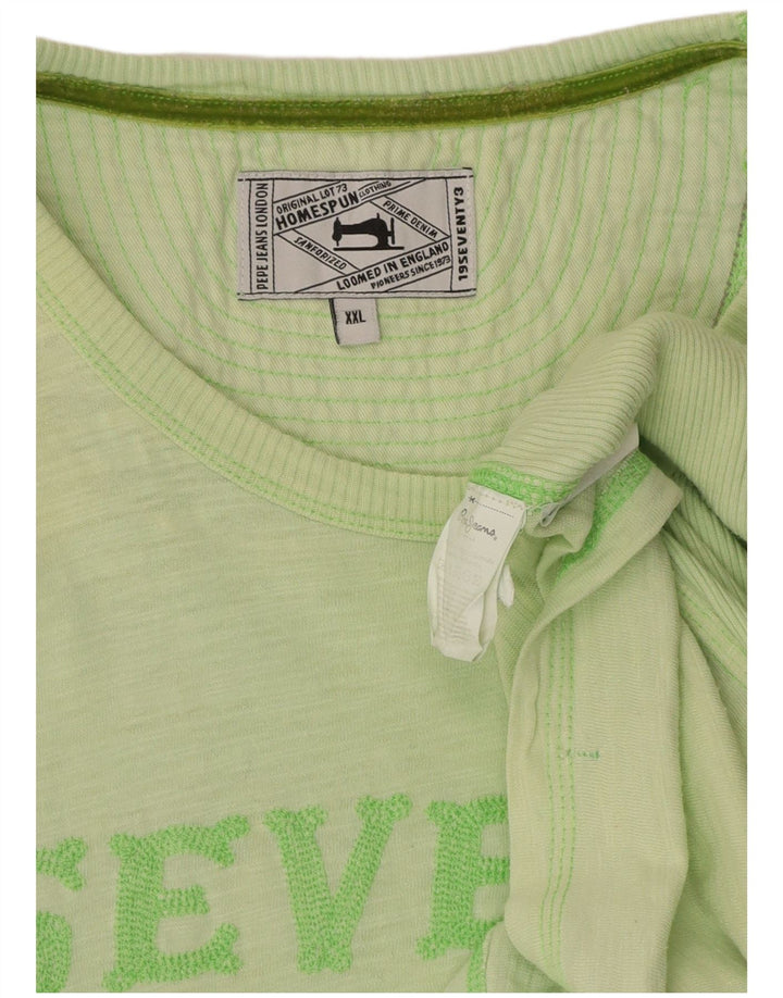 PEPE JEANS Camiseta masculina gráfica top 2XL algodão verde