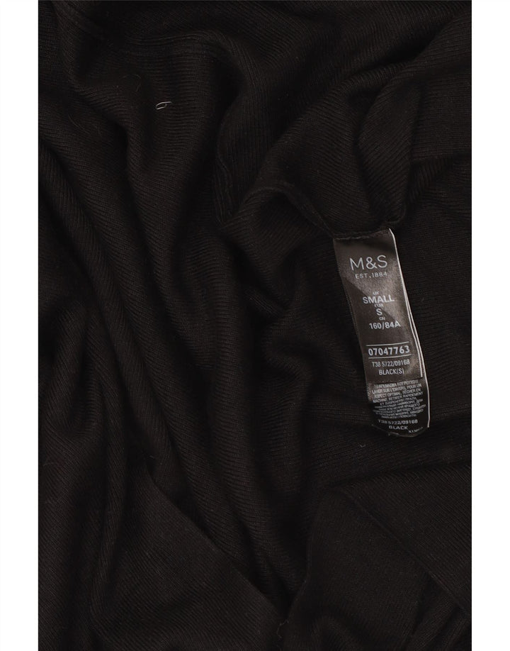 Marks & Spencer Suéter feminino Longline Open Cardigan Reino Unido 10 Pequeno Preto