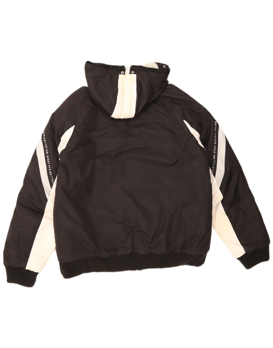 Jaqueta masculina acolchoada com capuz Lotto UK 40 grande poliéster colorblock preto