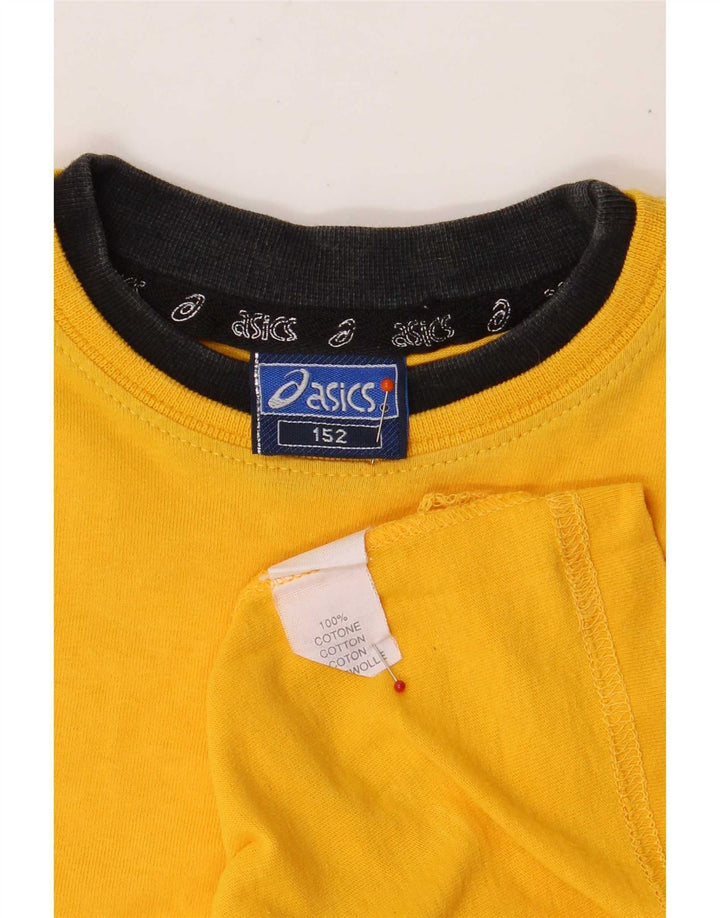 Camiseta Asics Meninos Top 11-12 Anos Algodão Amarelo