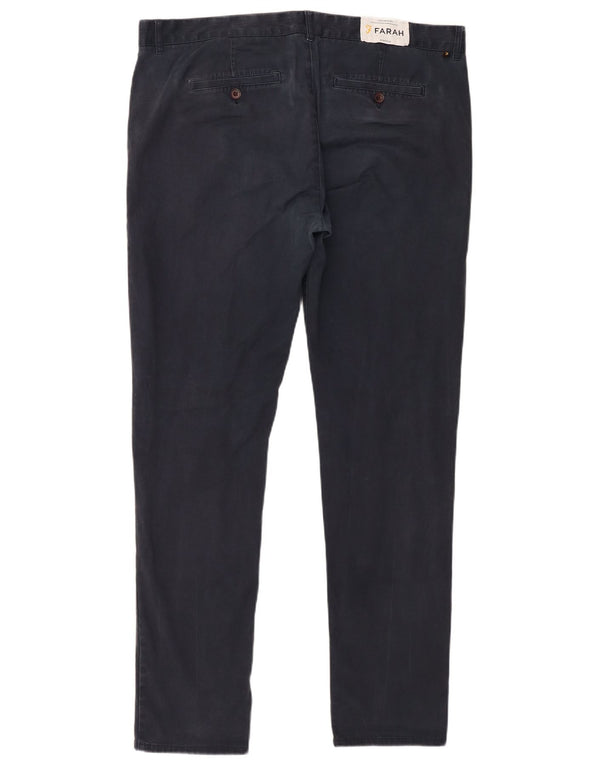 Calça Chino masculina Farah Slim Fit W38 L32 algodão azul marinho
