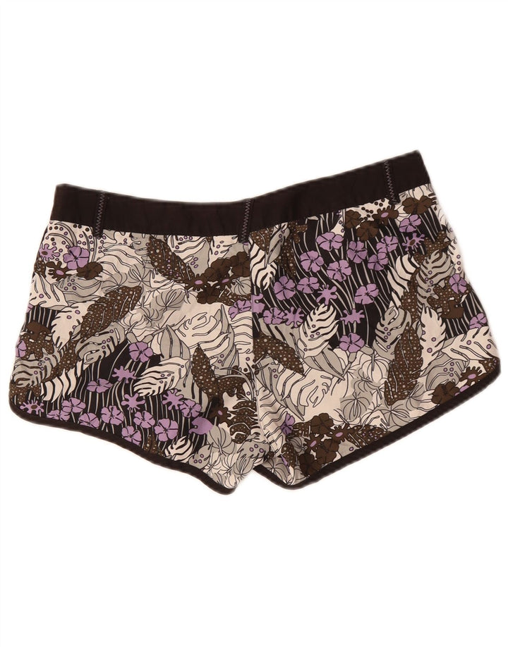 Shorts de natação femininos Puma UK 12 poliéster floral multicolorido médio