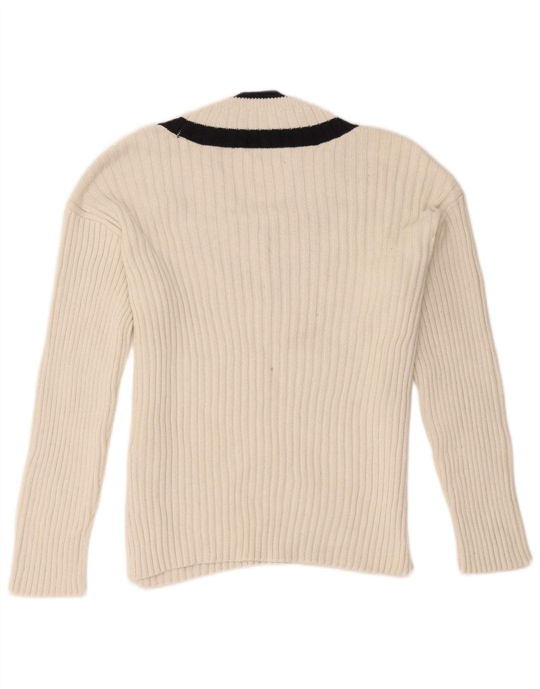 Suéter feminino Marks & Spencer com decote em V Reino Unido 14 bloco colorido branco médio