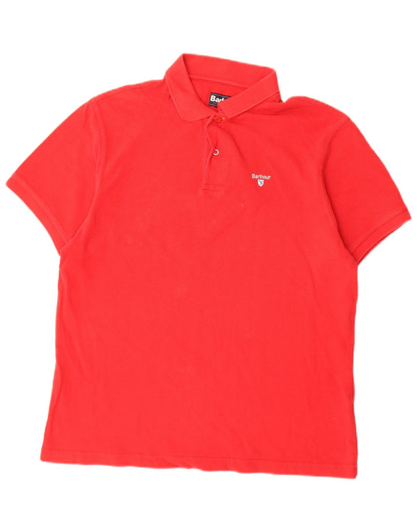 Camisa polo masculina Barbour grande algodão vermelho