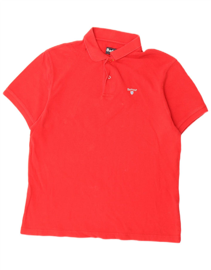 Camisa polo masculina Barbour grande algodão vermelho