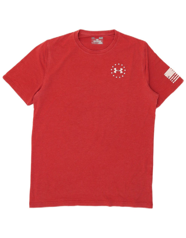 Camiseta masculina Under Armour Loose Fit Graphic Top Pequeno Vermelho