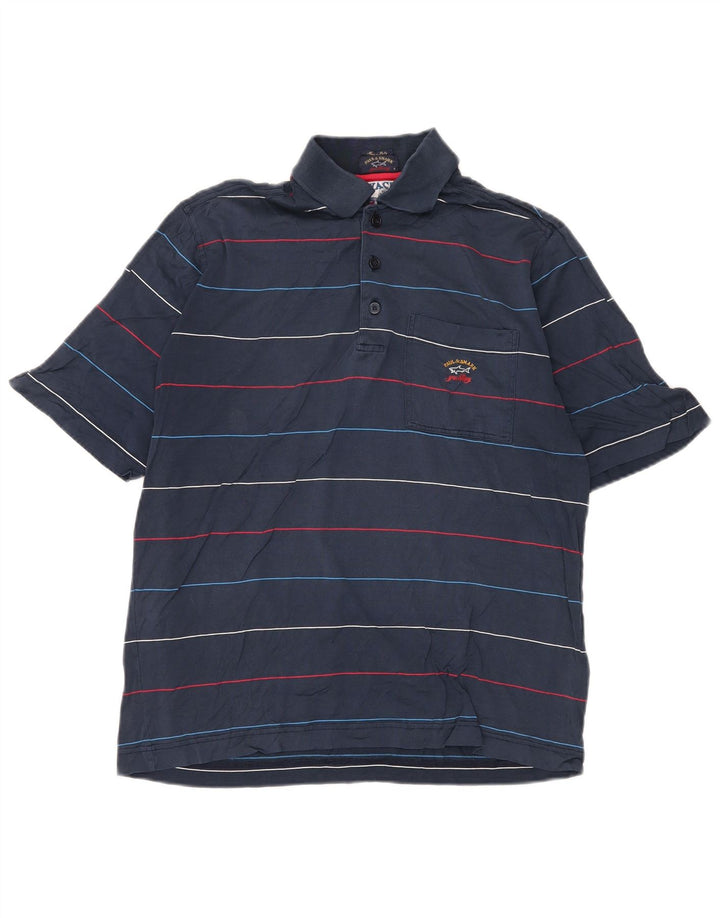 Camisa polo masculina PAUL & SHARK média listrada azul marinho