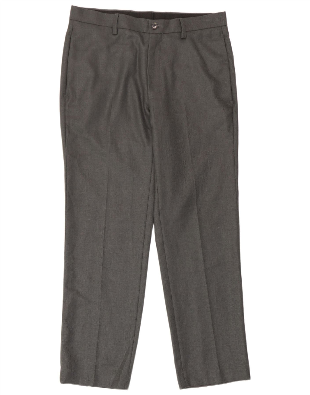 Calça Chino masculina Marks & Spencer sob medida W32 L29 poliéster cinza