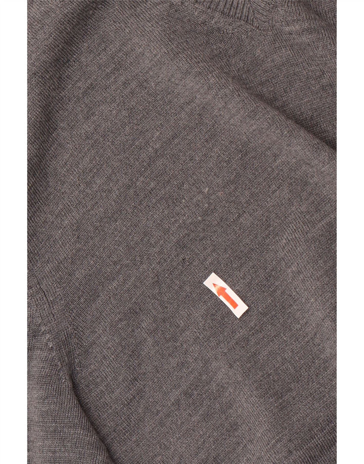 Suéter masculino Gap com decote em V, lã merino manchada cinza médio