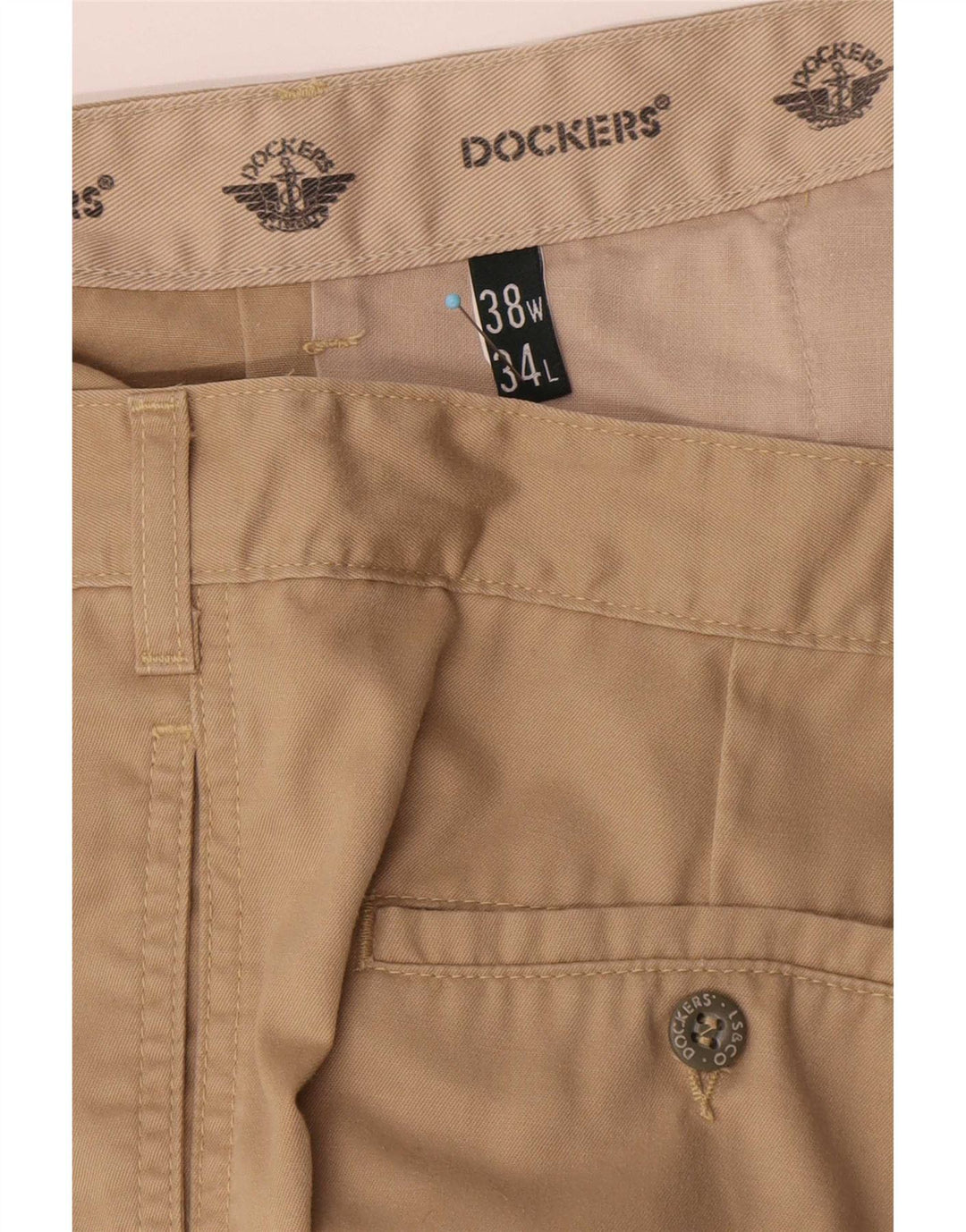 Calça Chino Masculina Dockers Pegged W38 L34 Bege