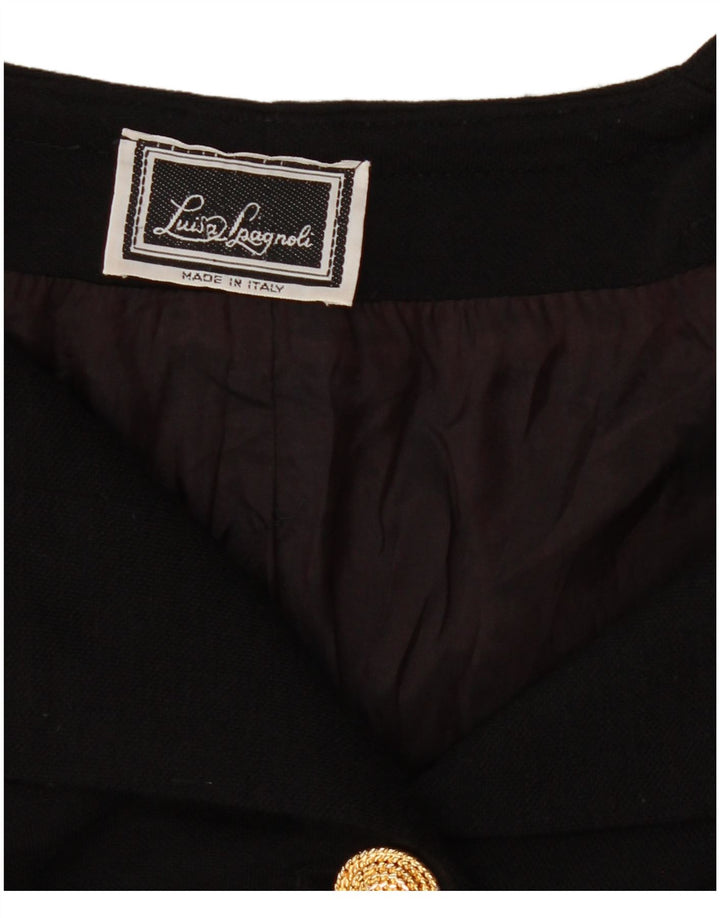 Luisa Spagnoli jaqueta blazer feminina de 5 botões Reino Unido 12 médio preto