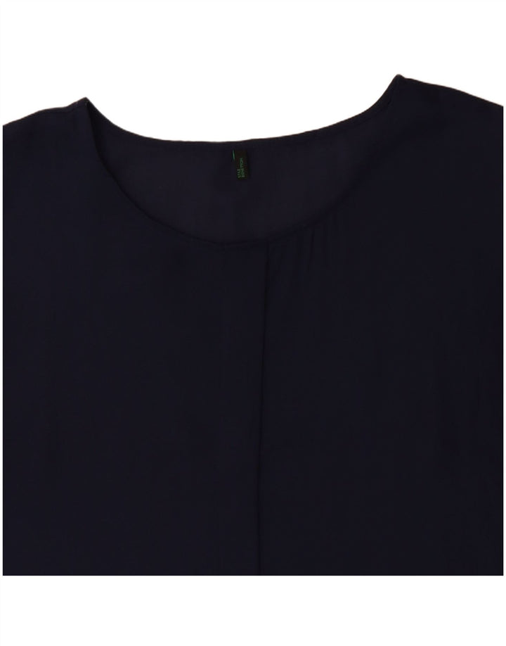 Vestido túnica feminino BENETTON UK 14 médio azul marinho