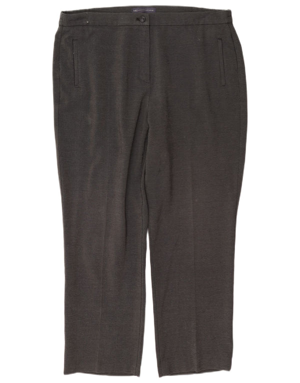Calça feminina reta casual Marks & Spencer Reino Unido 14 grande W34 L27 cinza