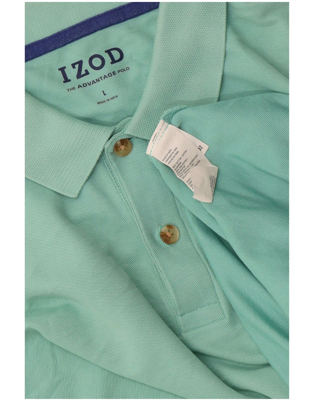 Camisa polo masculina Izod grande algodão turquesa