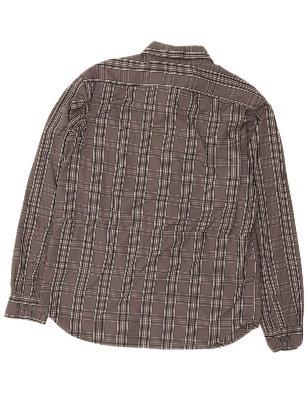 Camisa masculina Columbia cinza médio xadrez nylon