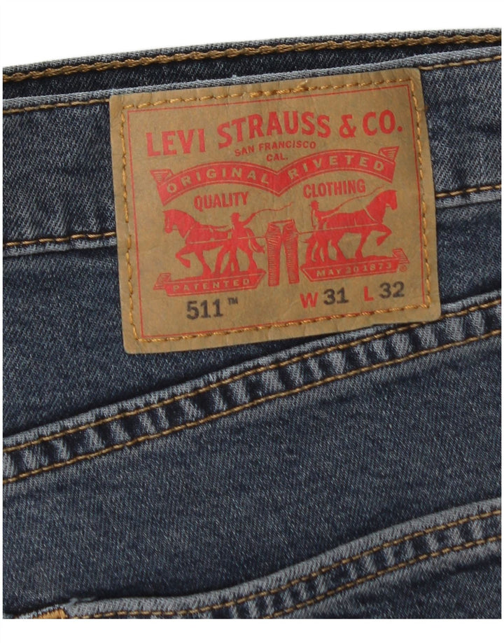 LEVI'S Masculino 511 Slim Jeans W31 L32 Azul Algodão