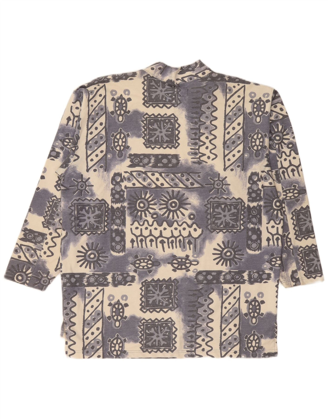 Moletom masculino vintage Jumper XL algodão geométrico azul