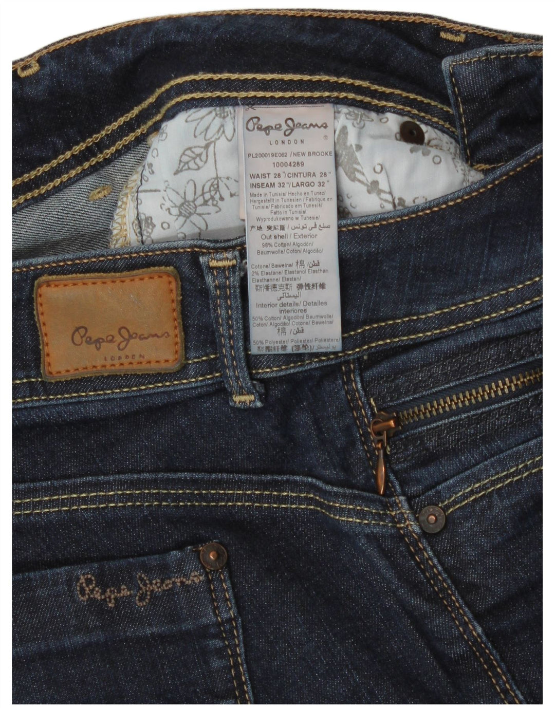 PEPE Jeans Feminino Slim Jeans W28 L32 Azul Algodão