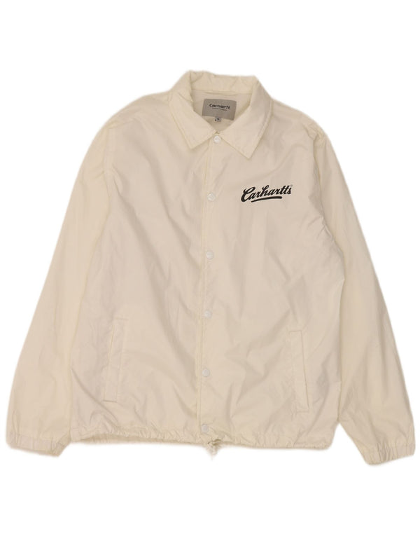 Jaqueta de chuva masculina Carhartt Graphic UK 38 médio branco nylon