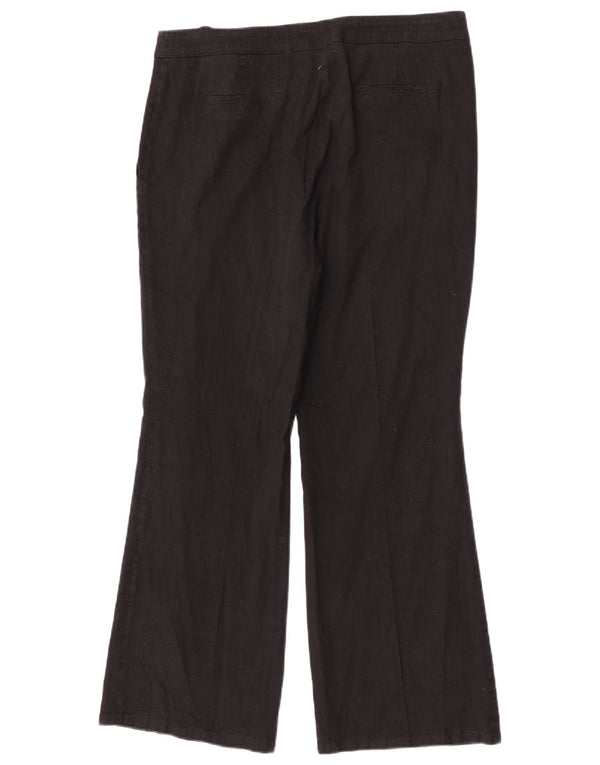 Calça casual feminina Marks & Spencer Bootcut Reino Unido 18 XL W34 L30 linho preto