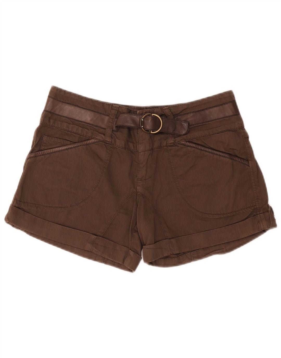 Liu Jo Shorts feminino casual W28 algodão marrom médio